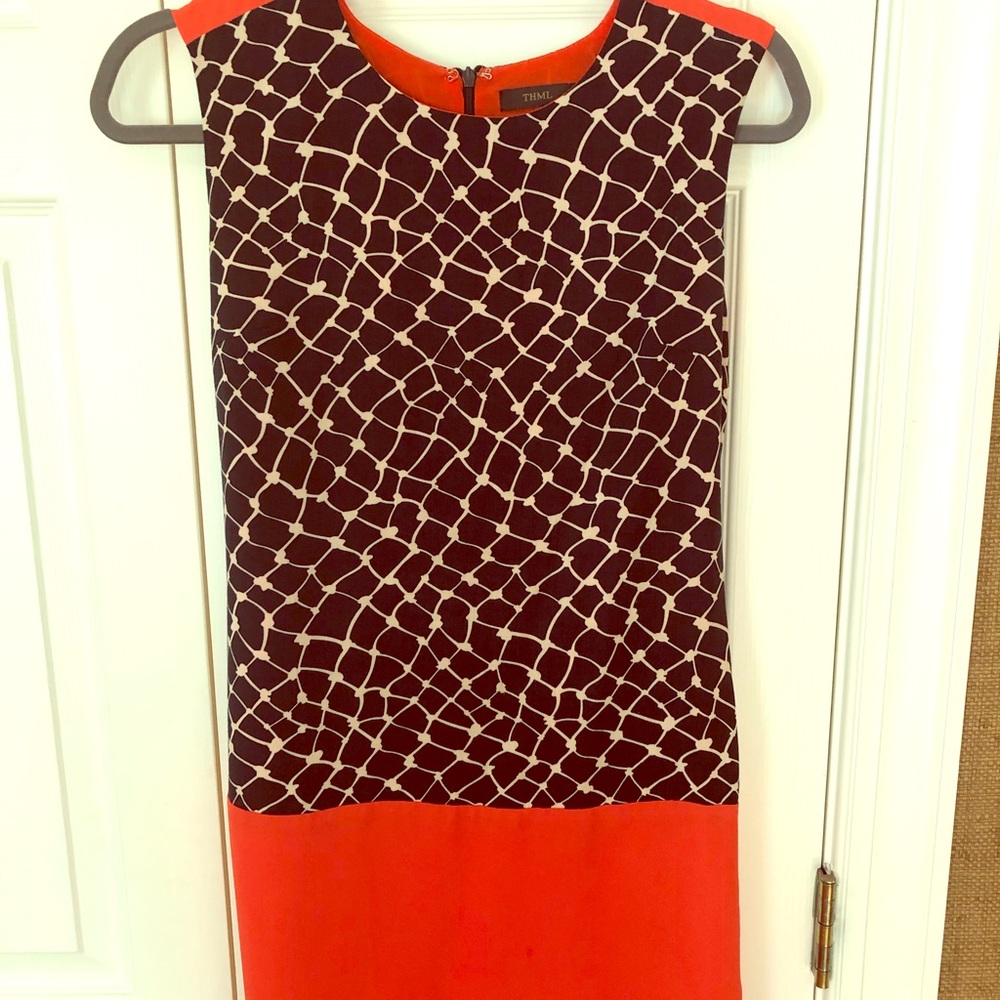 Orange and blue dress